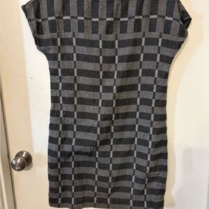 Lou & Grey Black and Gray Checkered Mini Dress